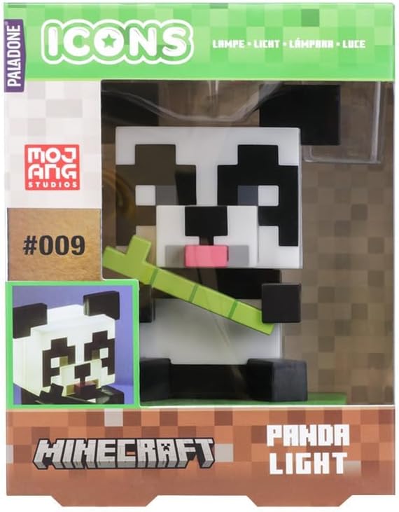 Paladone Minecraft Officially Licensed Panda Free Standing Desk Light, Gaming Room Decor and Merchandise for Boys and Girls, Nightlight Gift Accessory for Playroom and Bedroom