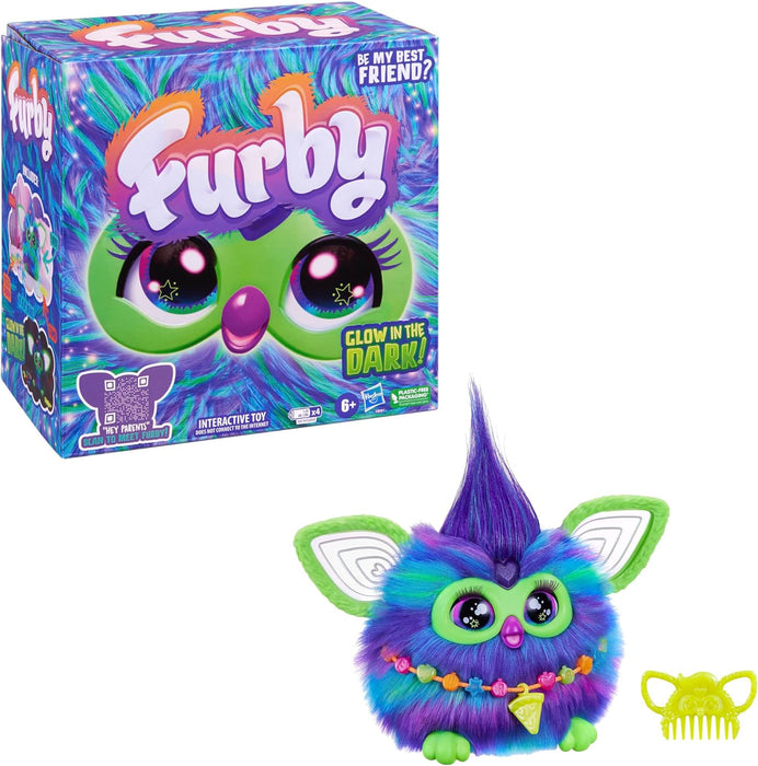 Furby Galaxy Edition, Glow in The Dark, 15 Modeaccessoires, Interaktive Plüschtiere für 6 Jahre alte Mädchen & Jungen & Up, Voice Activated Animatronic (Amazon Exclusive