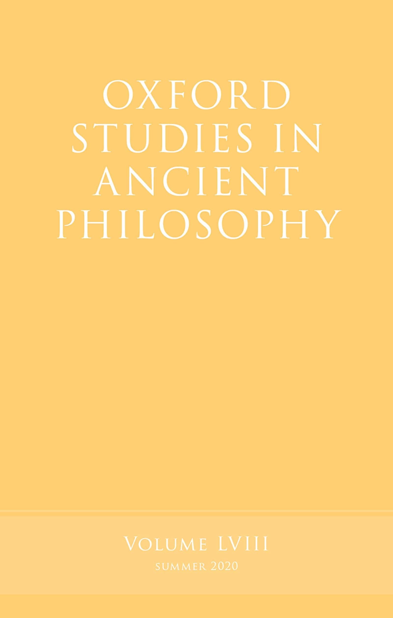 Oxford Studies in Ancient Philosophy, Volume 58