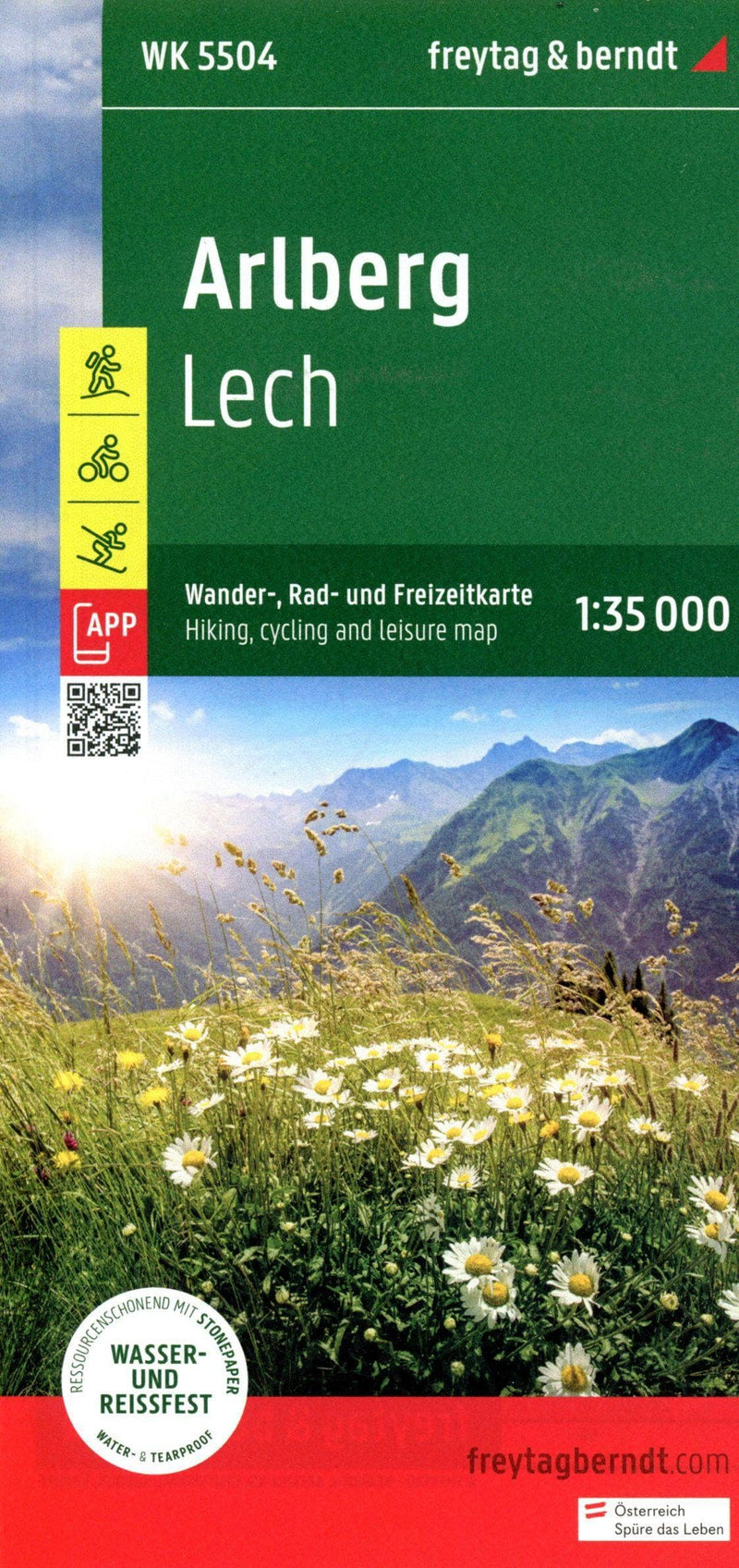 Arlberg Lech Hiking, cycling and Leisure Map: Lech, mit APP, wasserfest und reißfest: 5504 (Wander-Rad-Freizeitkarte