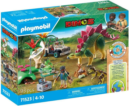 Playmobil Dinos Research Camp with Dinos (71523) – Explorer Base with Walkie‑Talkie, Microscope & Dino Eggs – Sustainable Adventure Playset for Children Aged 4+