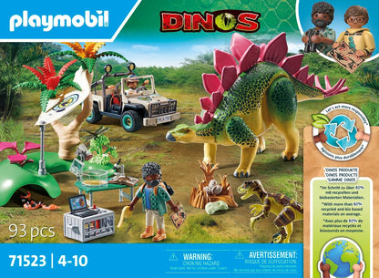 Playmobil Dinos Research Camp with Dinos (71523) – Explorer Base with Walkie‑Talkie, Microscope & Dino Eggs – Sustainable Adventure Playset for Children Aged 4+