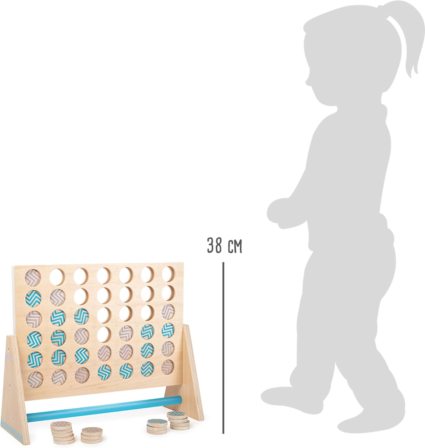 Small Foot Four in a Row XXL Active, Made of Wood, FSC 100% Certified, Game Classic in Huge, 12031, Multicoloured