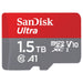 SanDisk 1.5TB Ultra microSDXC card + SD adapter, Memory card Full HD, up to 150 MB/s, For smartphones and Tablets, with A1 App Performance, UHS-I, Class 10, U1 1.5TB Single Pack