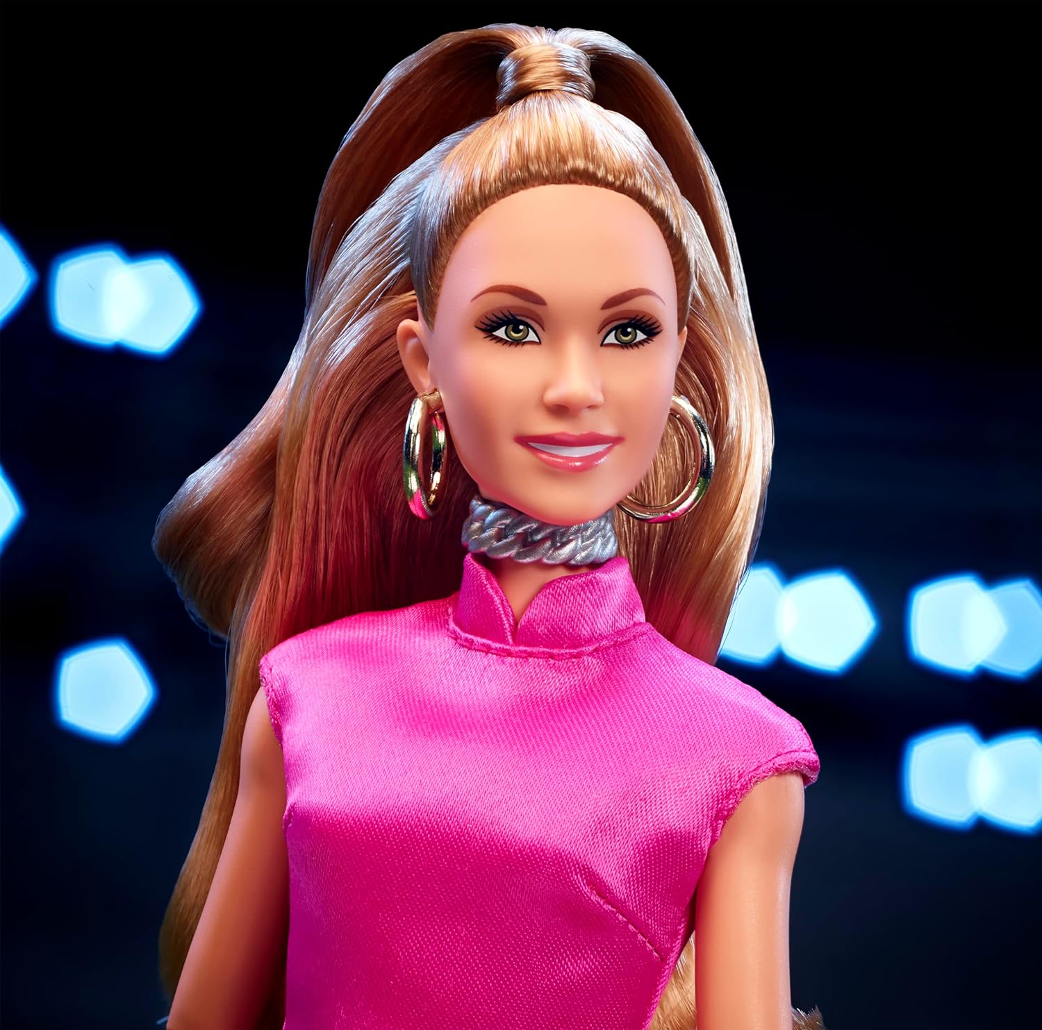 Barbie Signature Doll, Keeley Jones from Ted Lasso Wearing Pink Dress with Faux Fur Cape, Collectible with Displayable Packaging, HJW92