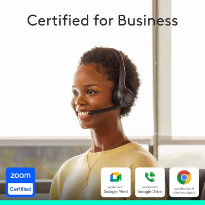 Logitech Zone 305 for Business, Wireless Bluetooth Headset With Microphone, for Google Meet, Google Voice, Zoom, Compatible With Windows, Mac, Chrome, Linux, iOS, iPadOS, Android - Black