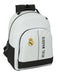 Safta Real Madrid 1st Team 24/25 – Backpack Adaptable to Car, Backpack, Ideal for Children of Different Ages, Comfortable and Versatile, Quality and Resistance, 32 x 15 x 42 cm, White/Grey