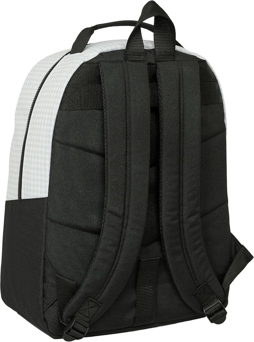 Safta Real Madrid 1st Team 24/25 – Backpack Adaptable to Car, Backpack, Ideal for Children of Different Ages, Comfortable and Versatile, Quality and Resistance, 32 x 15 x 42 cm, White/Grey