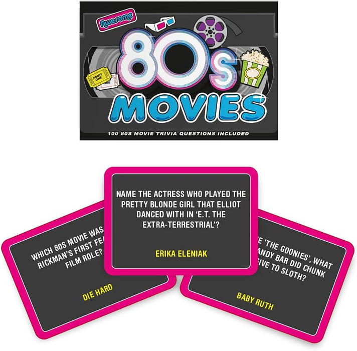 Gift Republic Awesome 80s Movie Trivia 100 Cards Questions Game, Multicolor, GR490122