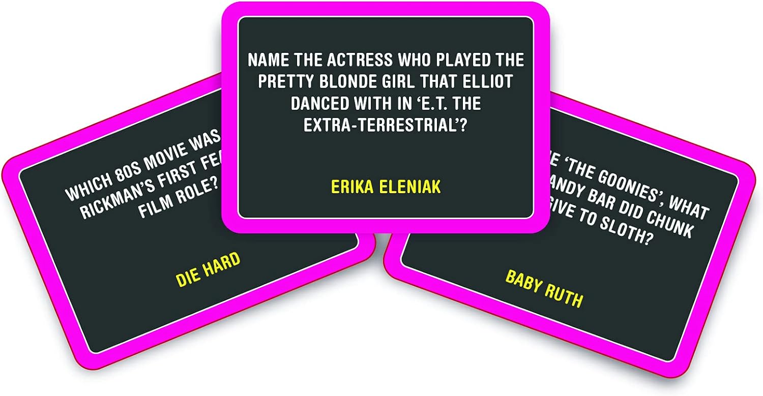 Gift Republic Awesome 80s Movie Trivia 100 Cards Questions Game, Multicolor, GR490122