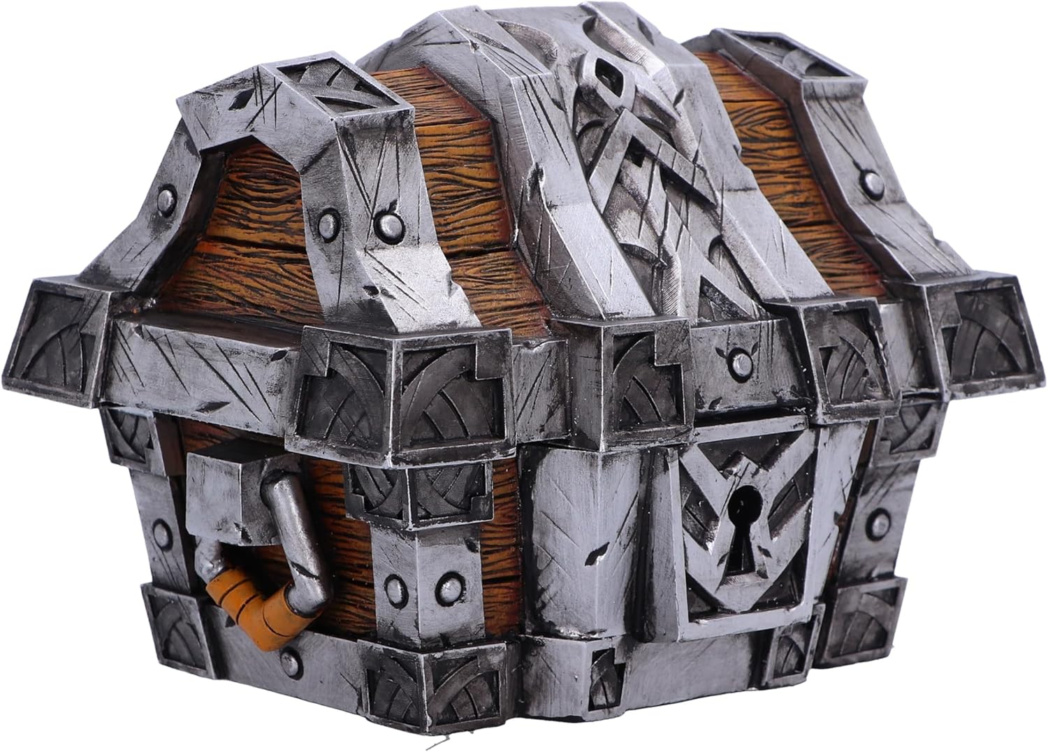 Nemesis Now World of Warcraft Silverbound Treasure Chest Box 10.5cm, Resin, Silver/Brown, Official World of Warcraft Merch, Treasure Chest Box, Gaming Controller Box