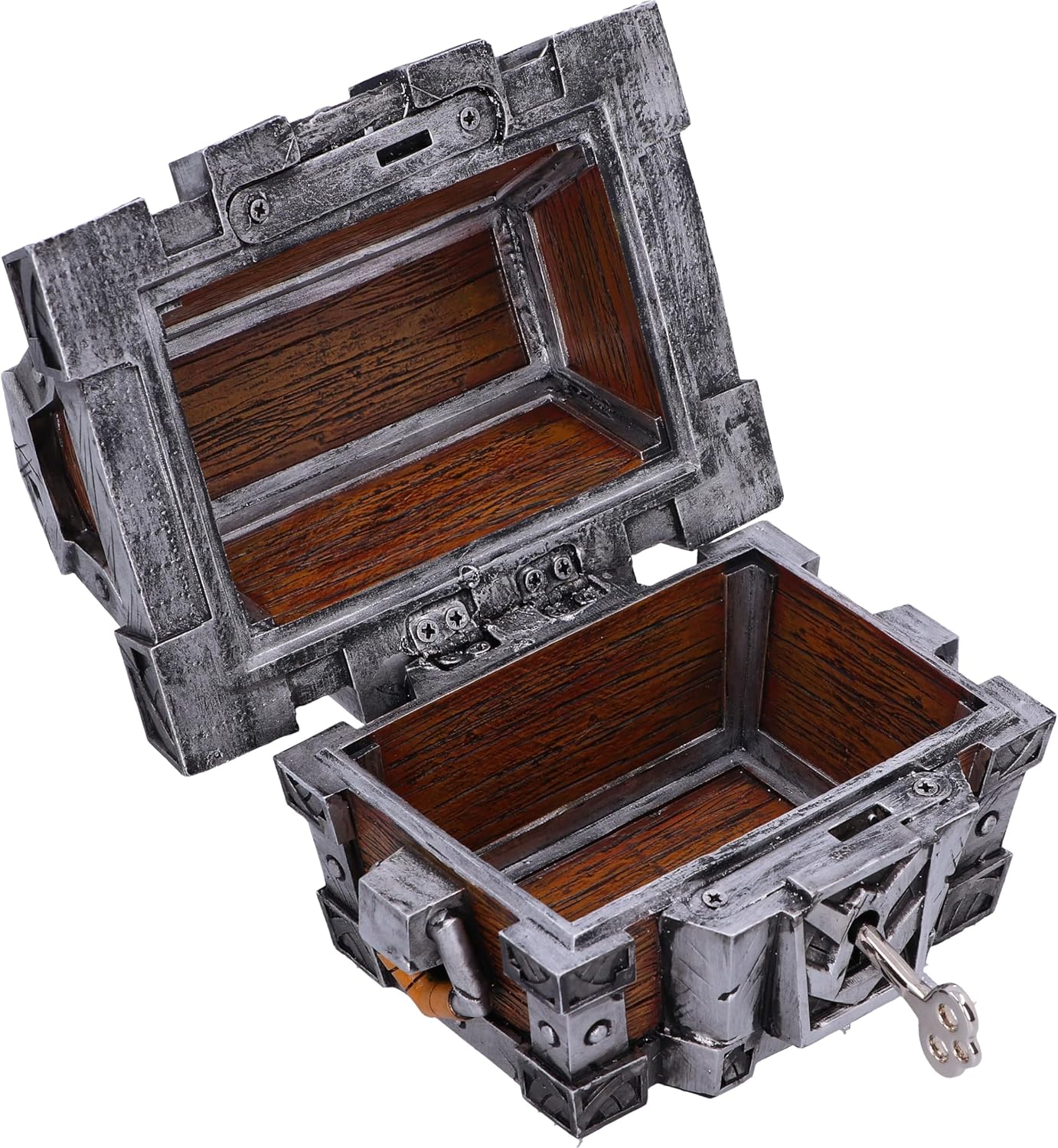 Nemesis Now World of Warcraft Silverbound Treasure Chest Box 10.5cm, Resin, Silver/Brown, Official World of Warcraft Merch, Treasure Chest Box, Gaming Controller Box