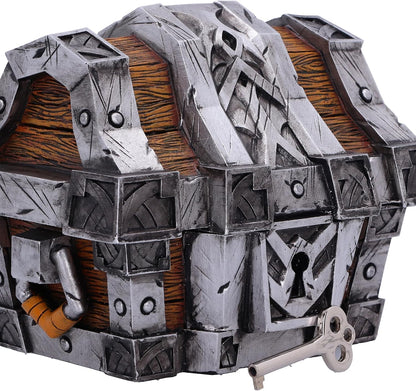 Nemesis Now World of Warcraft Silverbound Treasure Chest Box 10.5cm, Resin, Silver/Brown, Official World of Warcraft Merch, Treasure Chest Box, Gaming Controller Box