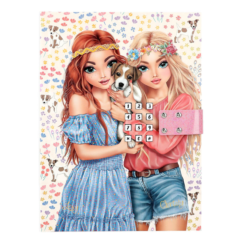 Depesche 12970 TOPModel Velo Fleur-Diary with Numeric Code and Sound, Book with 80 Lined Pages and Illustrated Colour, Multicoloured (0012970)