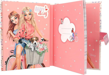 Depesche 12970 TOPModel Velo Fleur-Diary with Numeric Code and Sound, Book with 80 Lined Pages and Illustrated Colour, Multicoloured (0012970)