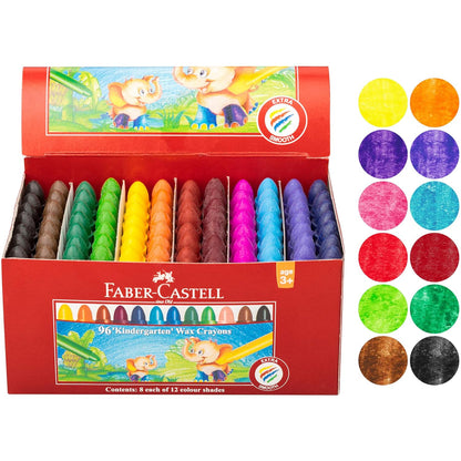 Faber Castell 120044 Faber Chublets kleurpotloden, 12 kont kleuren (Pak van 96)