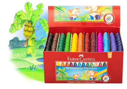 Faber Castell 120044 Faber Chublets kleurpotloden, 12 kont kleuren (Pak van 96)