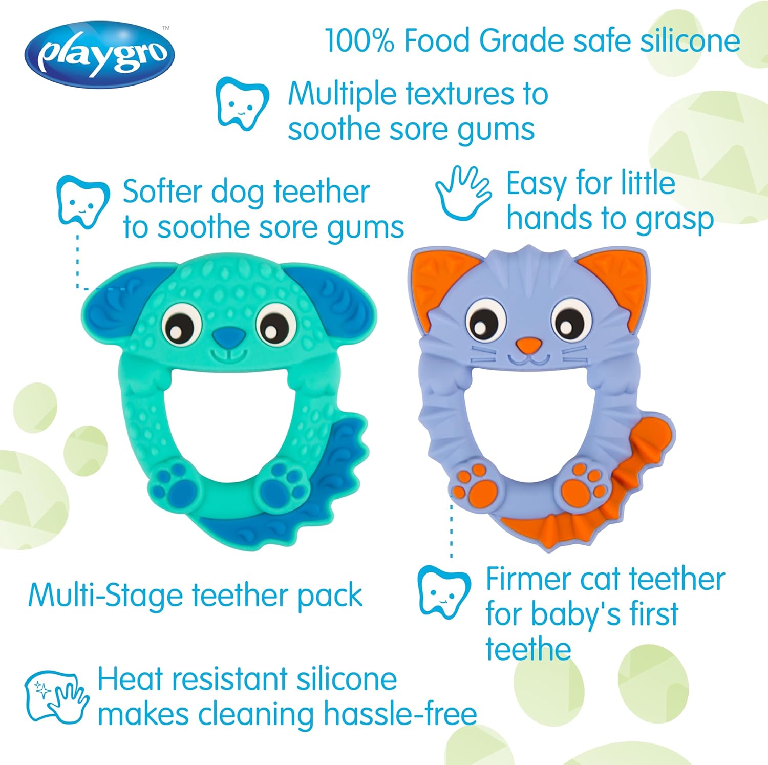 Playgro - Soothe & Chew Silicone Teethers (10188759)