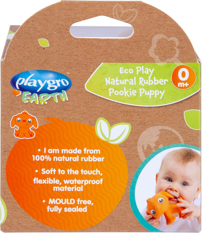 Eco Play Natuurlijke Rubber Pooky Puppy- Oranje