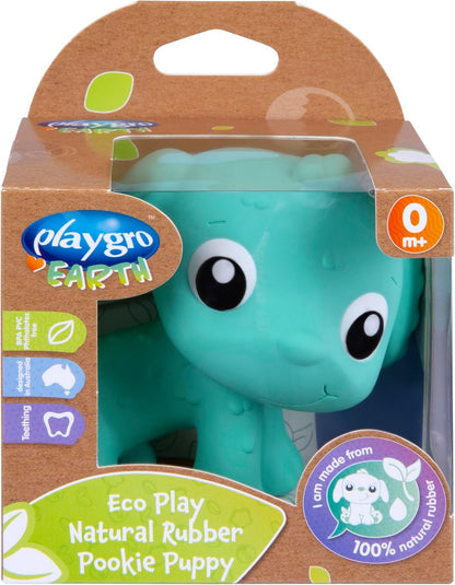 Playgro - Eco Play Natural Rubber Pooky Puppy - Turquoise (10188823)