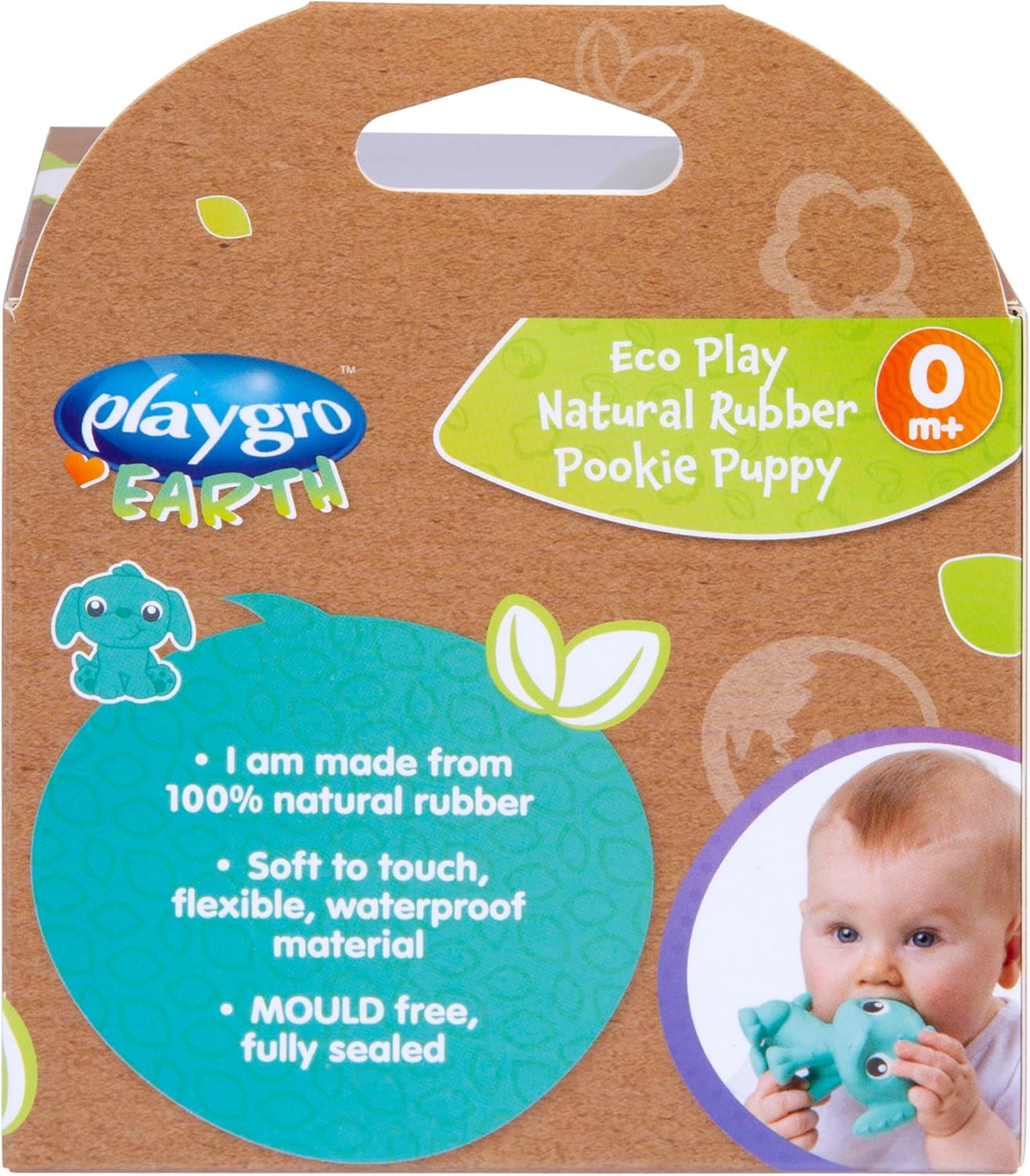Playgro - Eco Play Natural Rubber Pooky Puppy - Turquoise (10188823)