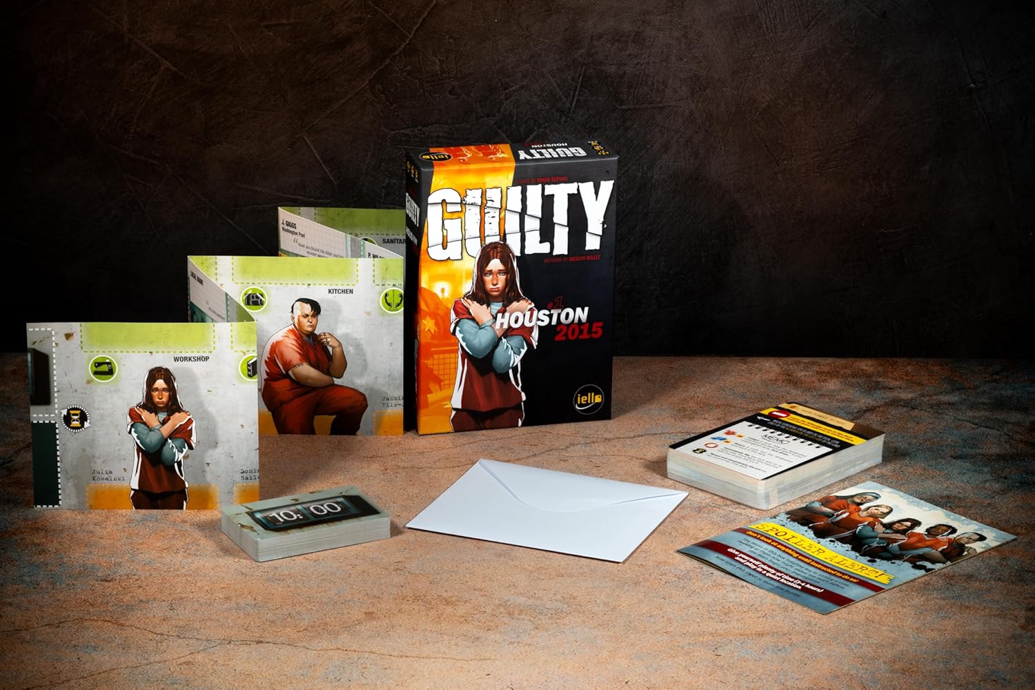 IELLO: Guilty: Houston 2015 - Cooperative Board Game, Deduction, Murder Investigation at County Prison, Ages 18+, 1-99 Players, 180-240 Min