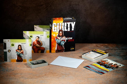 IELLO: Guilty: Houston 2015 - Cooperative Board Game, Deduction, Murder Investigation at County Prison, Ages 18+, 1-99 Players, 180-240 Min