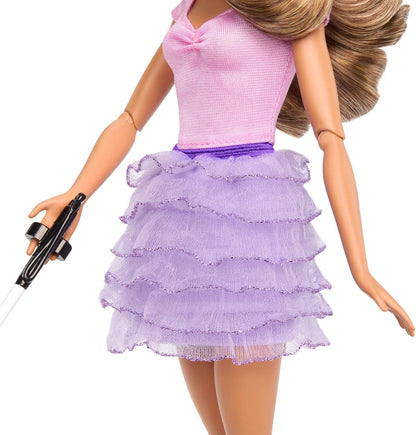 Barbie Fashionistas Doll #228, Blind Doll Wearing Pink Top and Ruffled Skirt with Cane and Sunglasses in Partnership with The American Foundation for The Blind