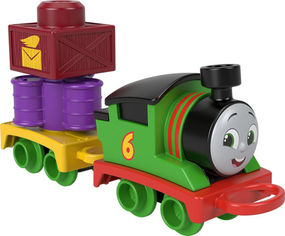 Thomas & Friends Toddler Toy My First Percy Push-Along Train with Stacking Cargo for Kids Ages 18+ Months, HXP53
