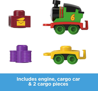 Thomas & Friends Toddler Toy My First Percy Push-Along Train with Stacking Cargo for Kids Ages 18+ Months, HXP53