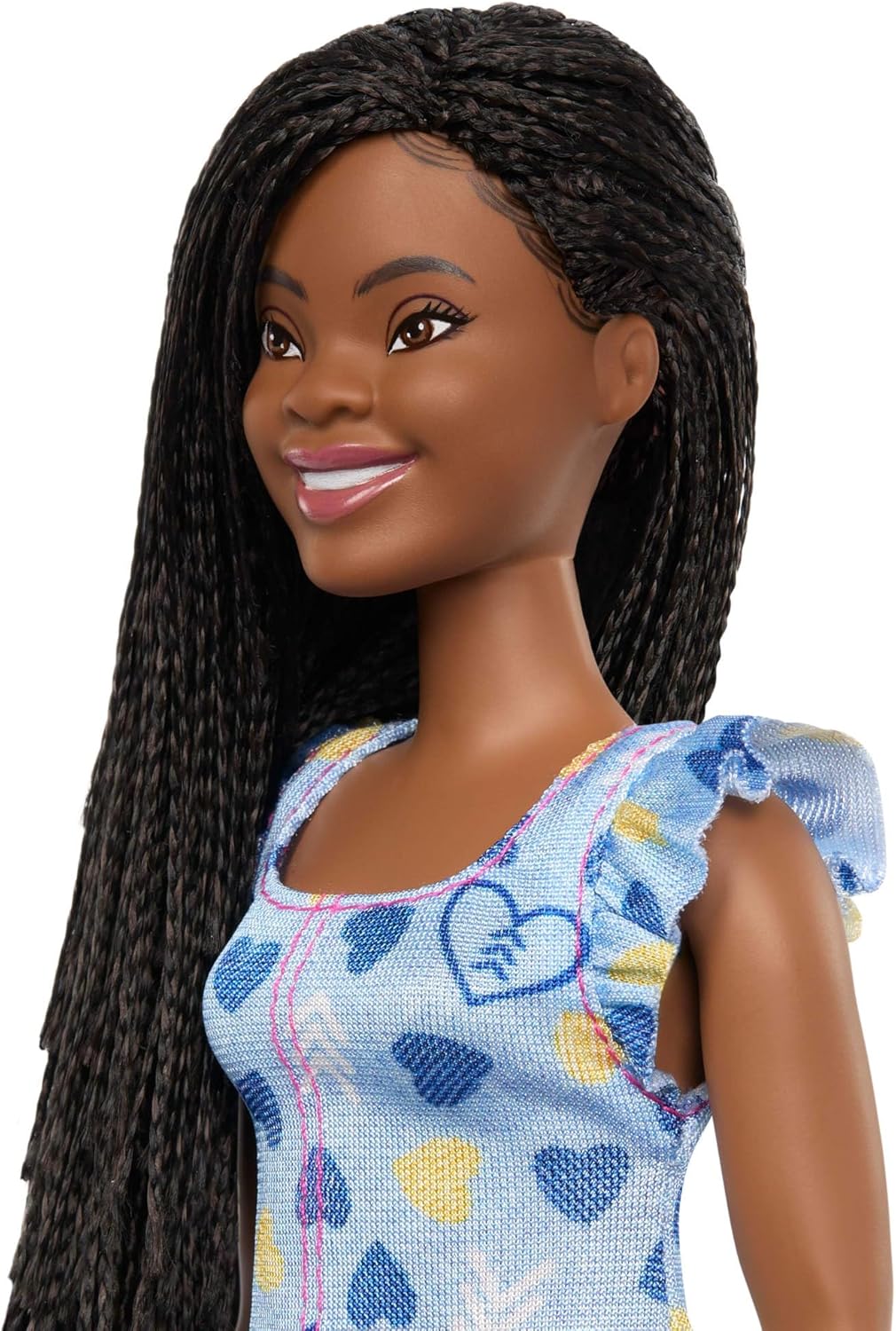 Barbie Fashionista Muñeca con síndrome de Down y Vestido de Corazones Conjunto de Moda y Accesorios, Juguete +3 años (HYK14)