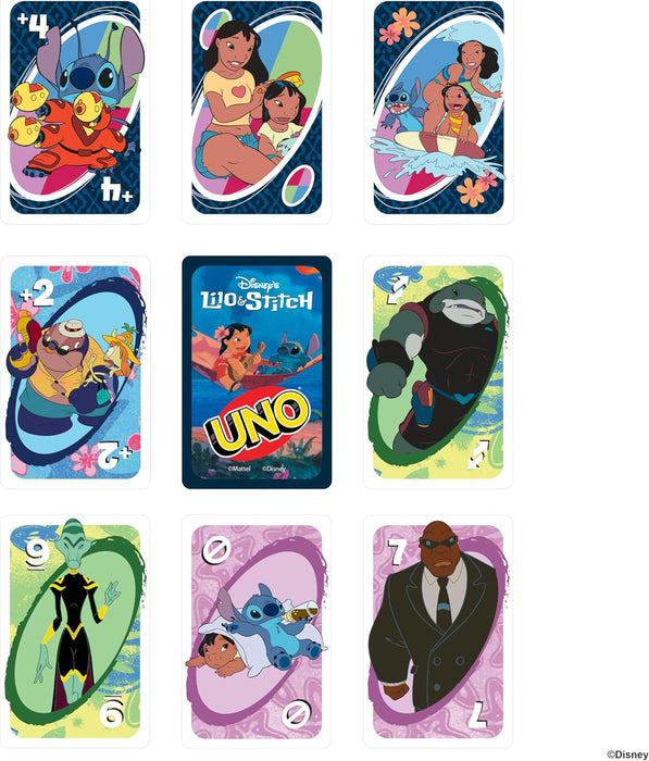 UNO Disney’s Lilo and Stitch Card Game for Kids, Adults & Family with Deck & Special Rule Inspired by the Movie, JCC10