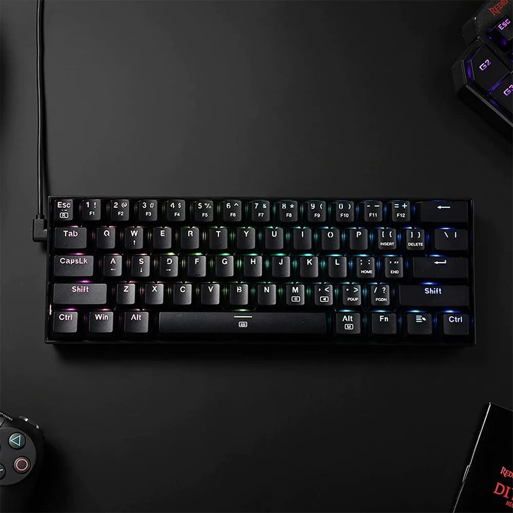 Redragon Dragonborn RGB – Mechanical Gaming Keyboard – Network Switches – with Detachable USB Type-C Cable – Black (Black)