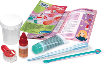 Clementoni Lab Mini Science Experiment Set, Girl Laboratory, Kit for Making Nail Polishes, Scientific Game 8 Years, in Italian, Made in Italy, Multicoloured, 19372
