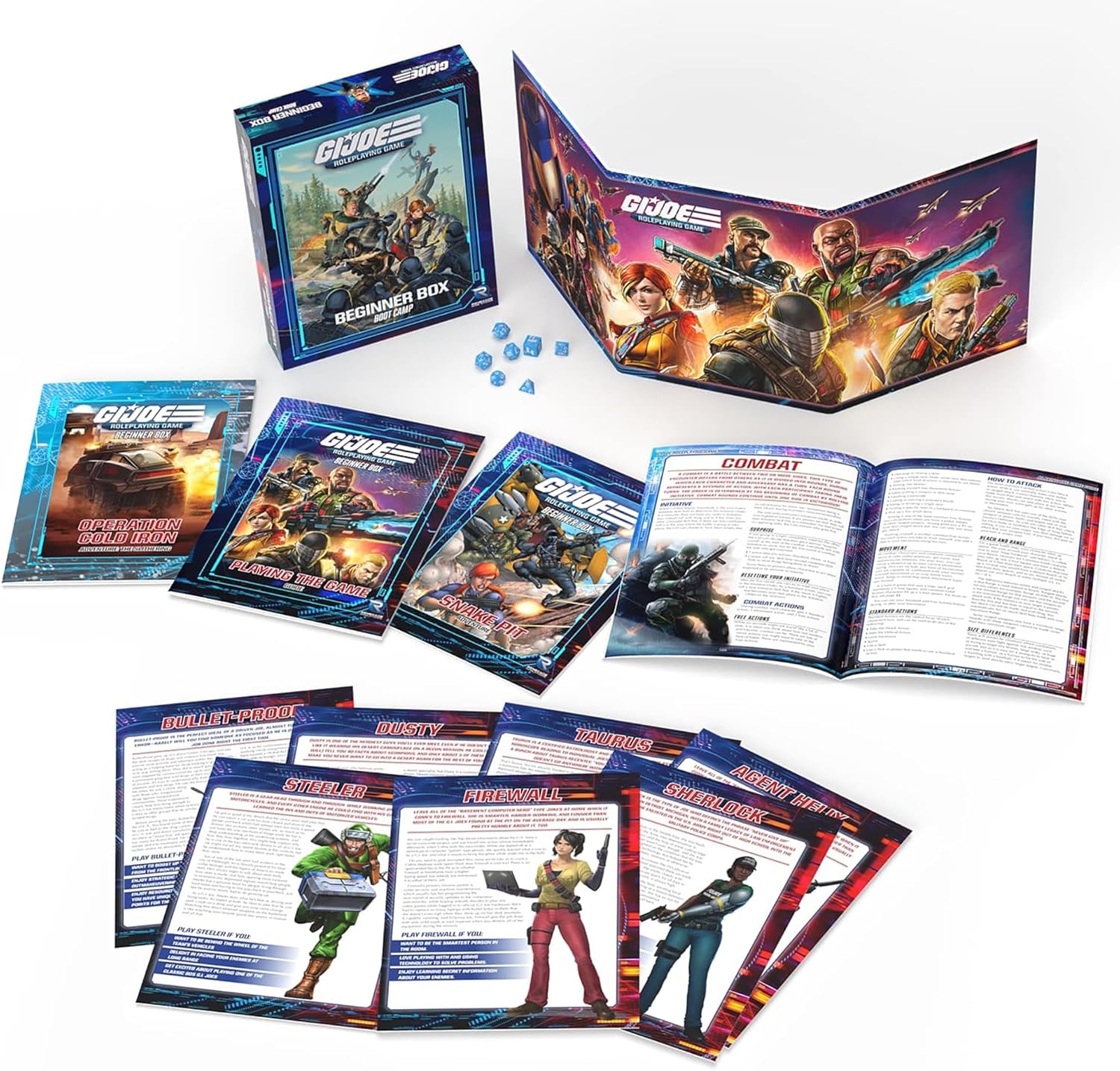 G.I. Joe Roleplaying Game Beginner Box for 2-6 Players - Ages 14+ Dice GM Screen and Adventures Included!