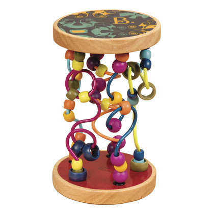 B. toys Montessori Baby Spielzeug Motorikschleifen mit Holzperlen – Holzspielzeug, Motorikspielzeug, Babyspielzeug mit Geräuschen für Kinder ab 18 Monaten (PVC frei