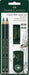 Faber-Castell 4 Piece Quality Castell 9000 Jumbo Graphite Pencils Blister Card Set, Including 2B, 4B, Double Hole Sharpening Box for Standard and Jumbo Black Lead Pencils, Dust-Free Vinyl Eraser