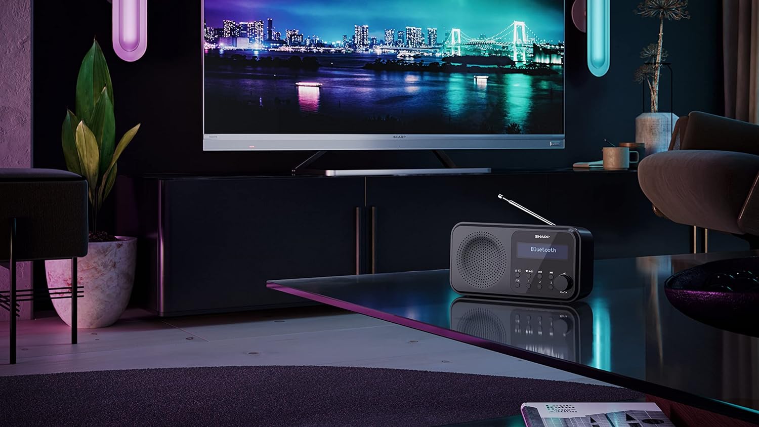 Sharp - Tokyo Portable Digital And Fm Radio - Black Midnight