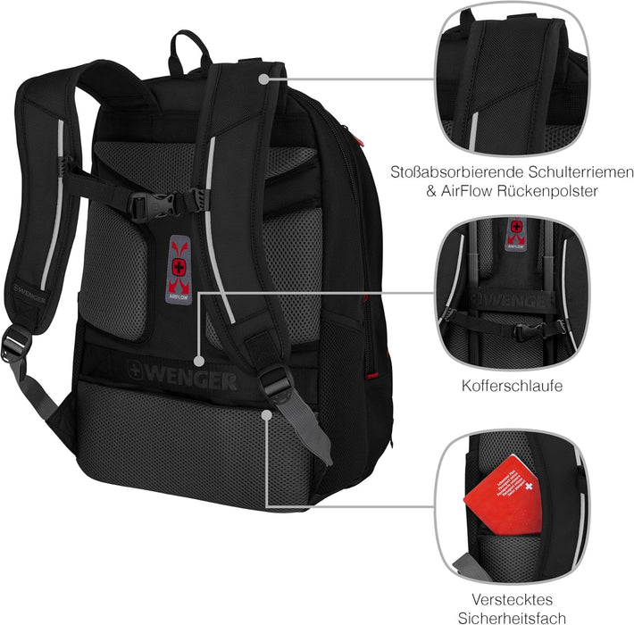 Wenger Carbon Backpack Notebook 17 Inch Organiser Women Men Office Business Uni, Carbon Pro, Carbon Pro, Rucksack