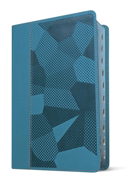 NLT Kids Bible, Thinline Reference Edition (Leatherlike, Camo Blue, Indexed, Red Letter)