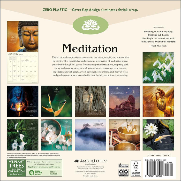 Meditation 2025 Wall Calendar