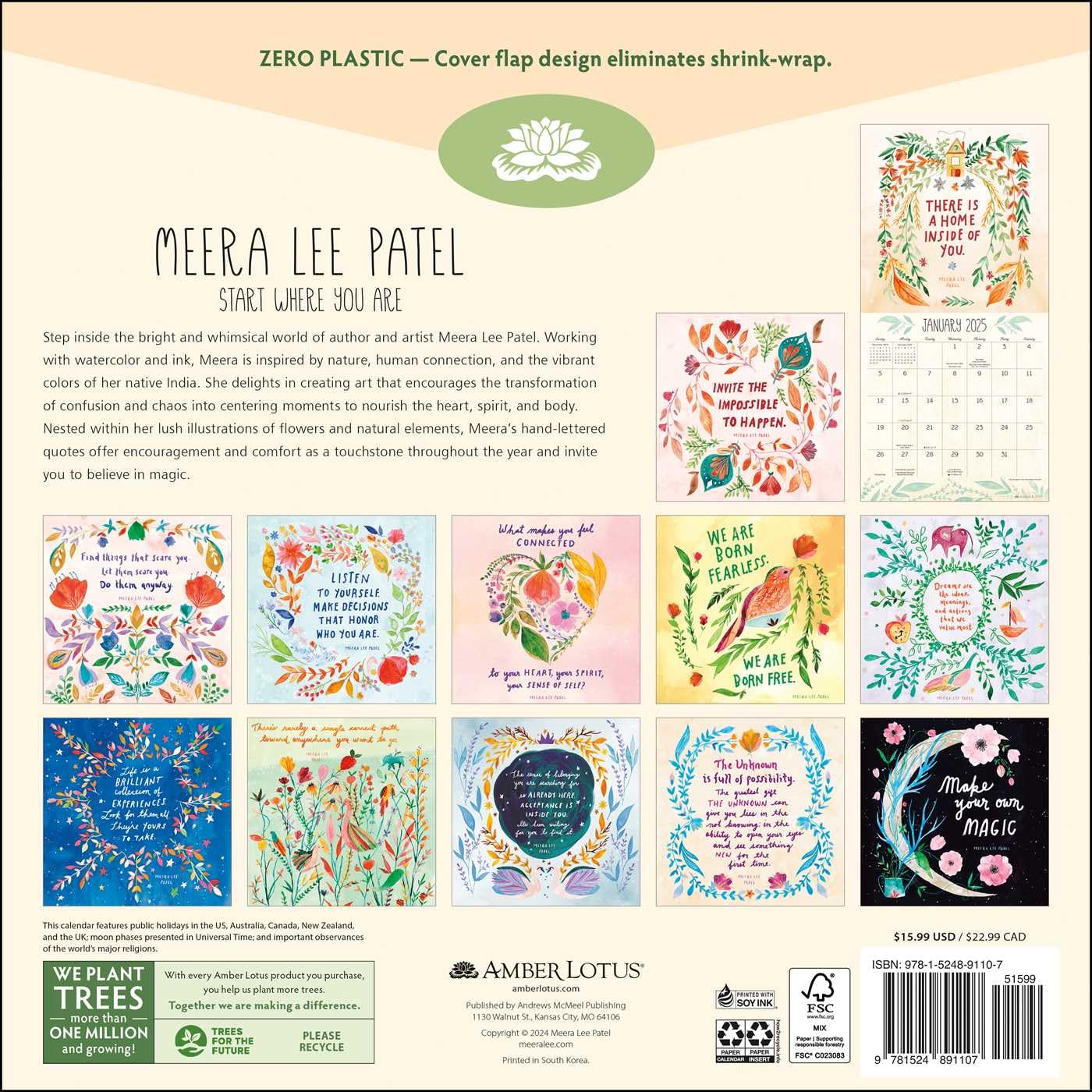 Meera Lee Patel 2025 Wall Calendar
