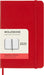 Moleskine Daily Planner, 12 Monate Tagesplaner 2025, Fester Einband und Elastischer Verschluss, Farbe ScharlachRot, TaschenFormat 9x14 cm
