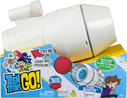 Teen Titans Go! Meatball Blaster Cyborg, Includes 3 Meatballs, Blaster Sounds, Roleplay Costume Kids’ Toys for Boys and Girls Aged 4 and Up