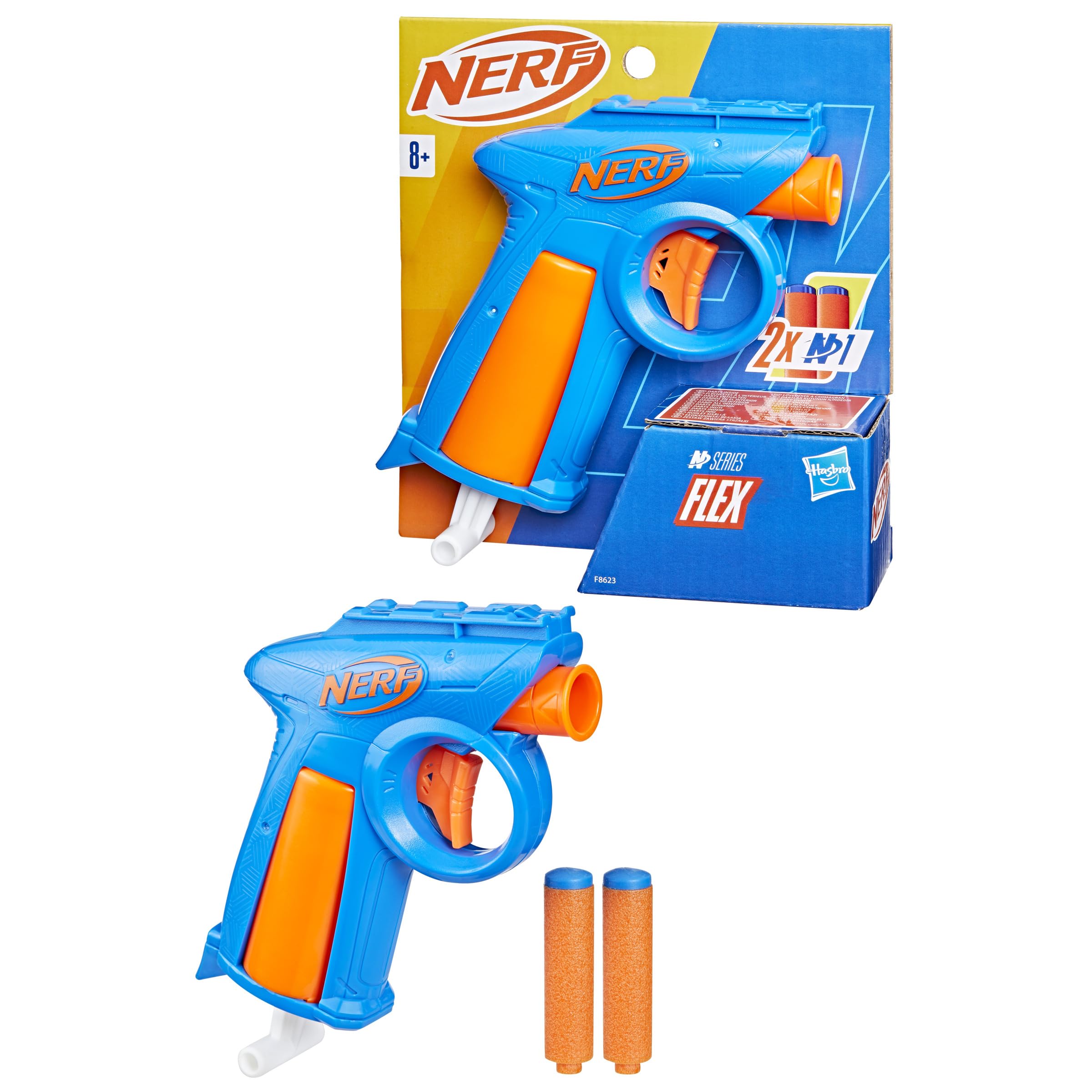 Nerf N Series, Lanzador Flex, 2 Dardos Nerf N1 compatibles Solo con los lanzadores Nerf N Series