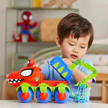 Spidey, Véhicule Dino 2 en 1, Voiture Tout-Terrain Avec Figurines incluses, Des 3 ANS
