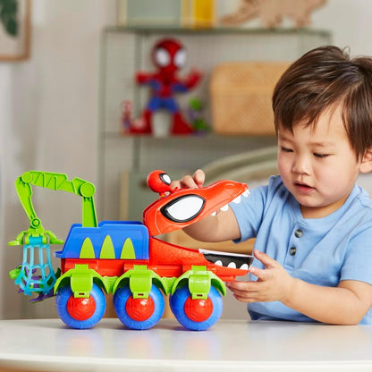 Spidey, Véhicule Dino 2 en 1, Voiture Tout-Terrain Avec Figurines incluses, Des 3 ANS