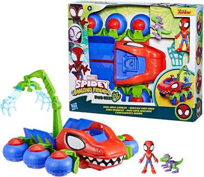 Spidey, Véhicule Dino 2 en 1, Voiture Tout-Terrain Avec Figurines incluses, Des 3 ANS