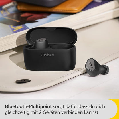 Jabra 100-99181700-98 Elite 5 True Wireless In Ear Bluetooth Earbuds with Hybrid Active Noise Cancellation, 6 Built In Microphones, Made for iPhone, Titanium Black, One Size