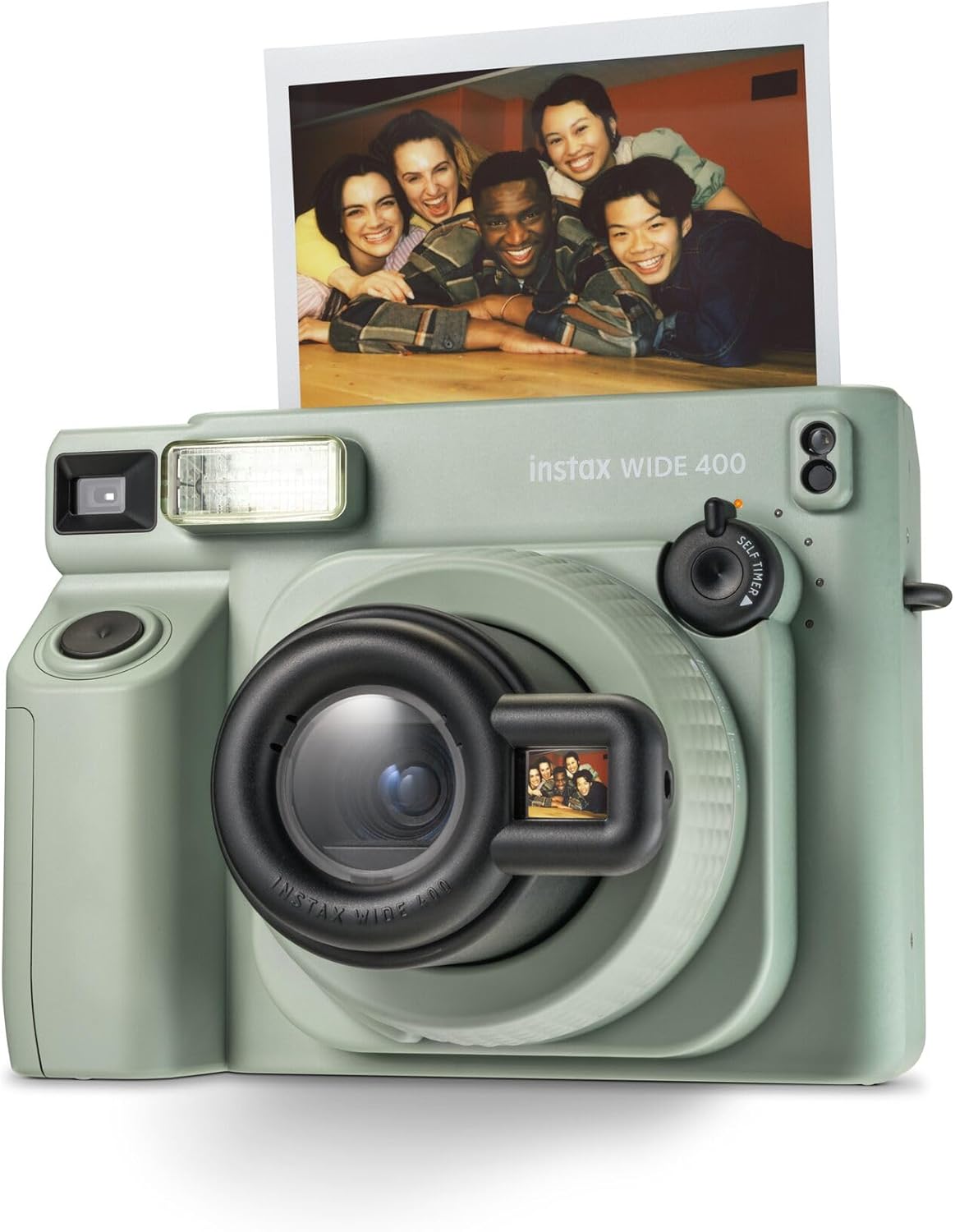 instax WIDE 400 instant camera, Automatic exposure and flash control, WIDE picture format, tripod socket, Green, Film sold separately
